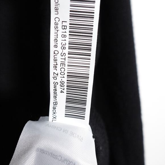 New Quince Men’s Black Mongolian Cashmere Quarter Zip Sweater Luxury XL 3505 - Picture 7 of 9
